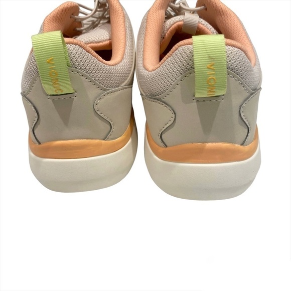 Vionic olessa cream off white grey orange mesh lace up sneakers size 8 - Picture 6 of 7
